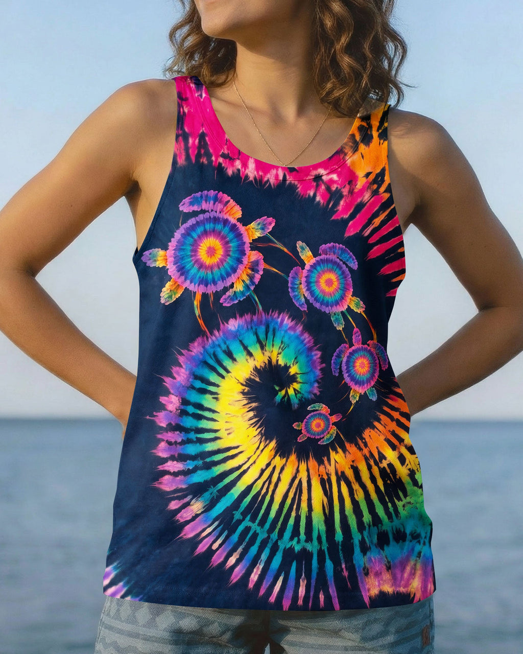 RAINBOW SEA TURTLE SPIRAL ALL OVER PRINT - RI1407262