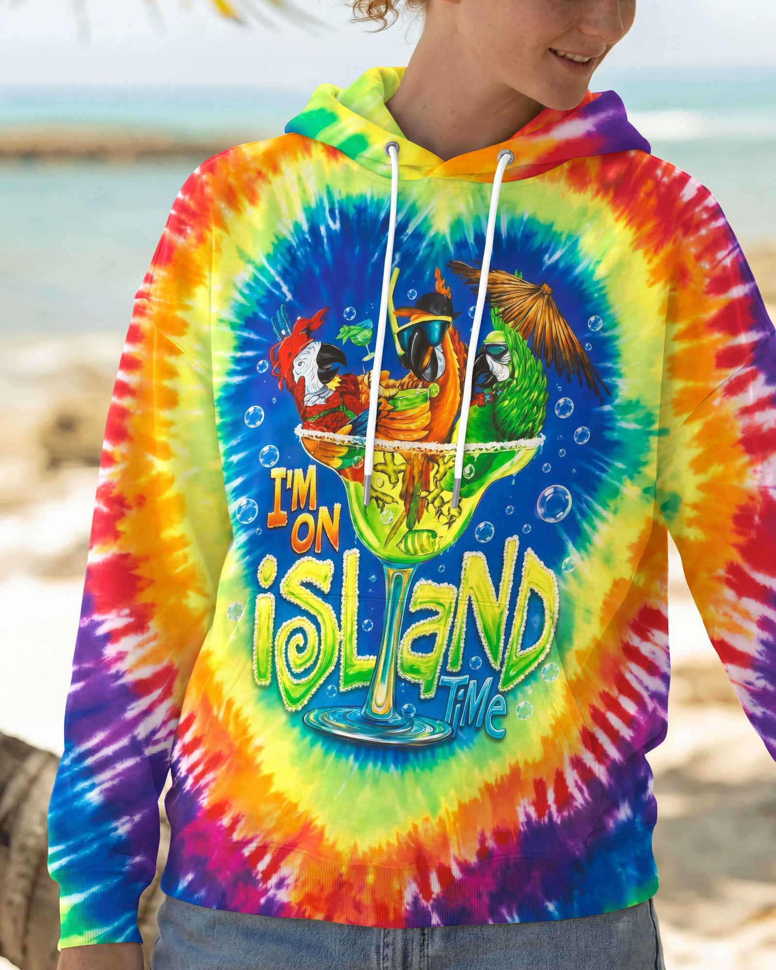 ISLAND TIME PARROT SWIRL ALL OVER PRINT - RI1006262