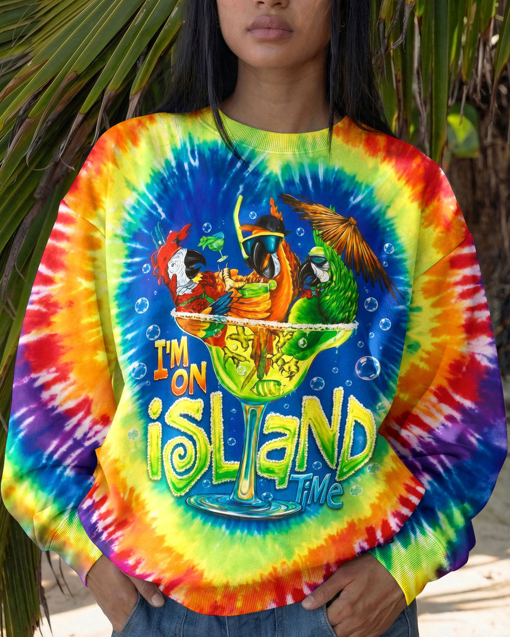 ISLAND TIME PARROT SWIRL ALL OVER PRINT - RI1006262
