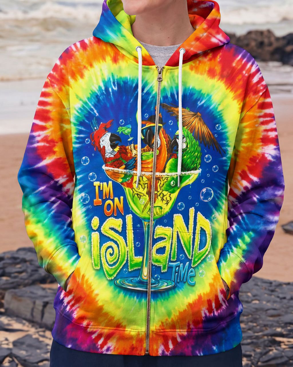 ISLAND TIME PARROT SWIRL ALL OVER PRINT - RI1006262