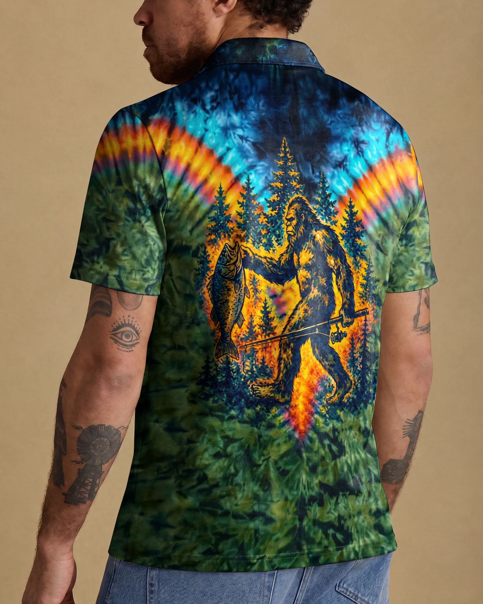 COLORFUL BIGFOOT FISHING ADVENTURE ALL OVER PRINT - RITD3006261