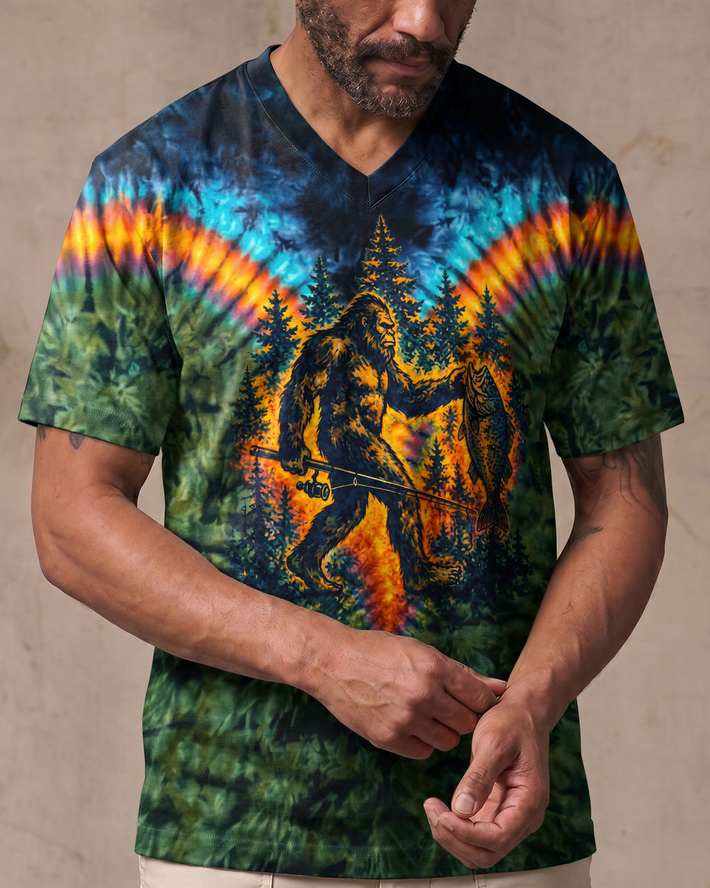 COLORFUL BIGFOOT FISHING ADVENTURE ALL OVER PRINT - RITD3006261