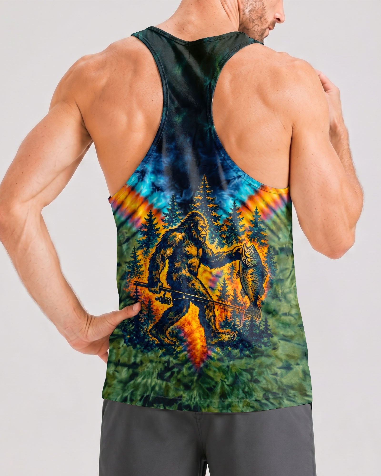COLORFUL BIGFOOT FISHING ADVENTURE ALL OVER PRINT - RITD3006261