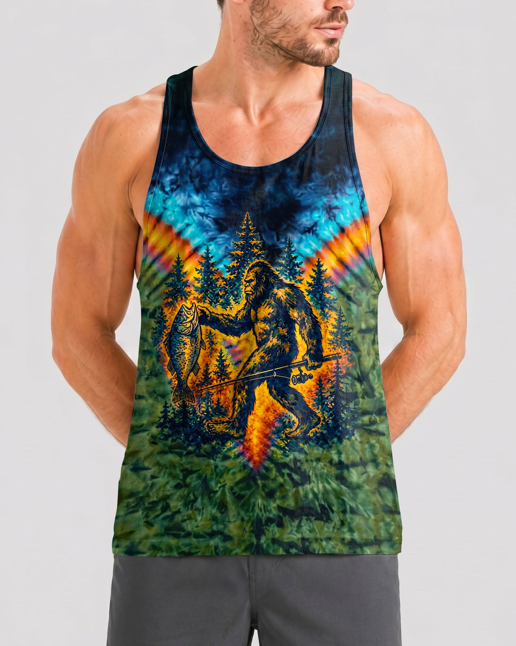 COLORFUL BIGFOOT FISHING ADVENTURE ALL OVER PRINT - RITD3006261