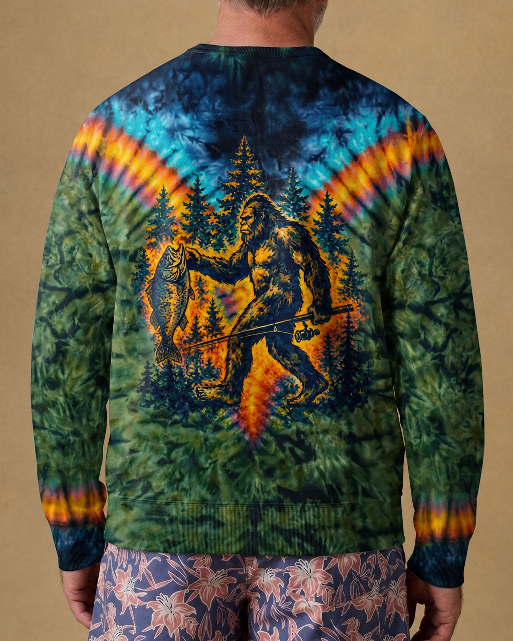 COLORFUL BIGFOOT FISHING ADVENTURE ALL OVER PRINT - RITD3006261