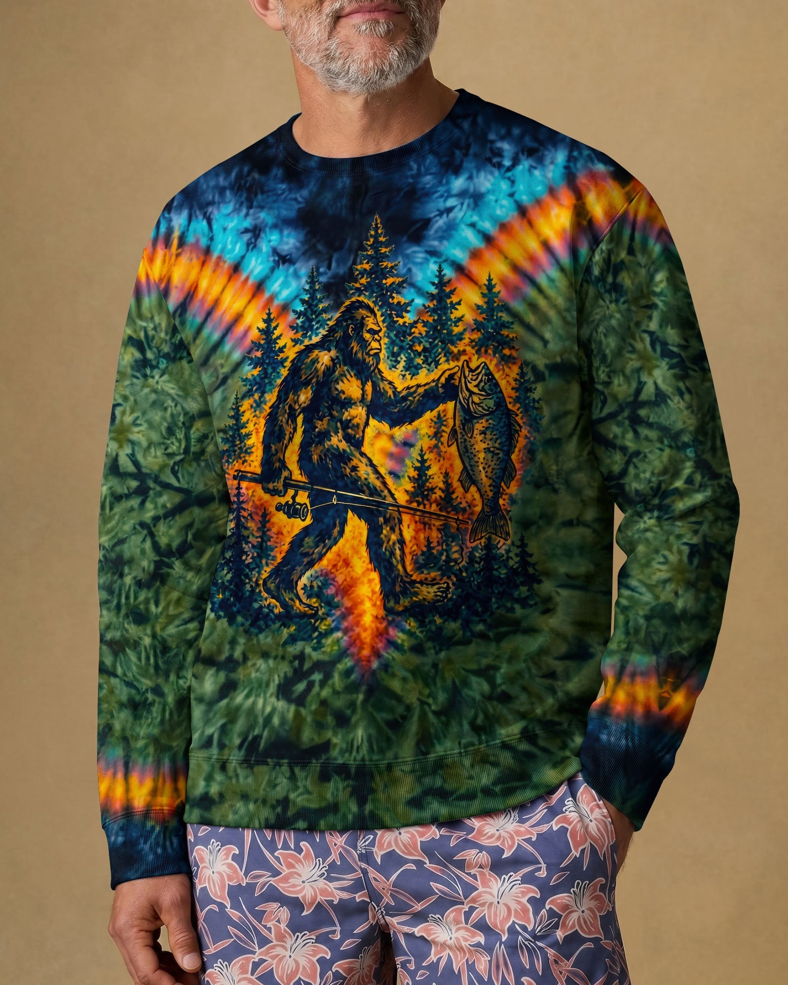 COLORFUL BIGFOOT FISHING ADVENTURE ALL OVER PRINT - RITD3006261