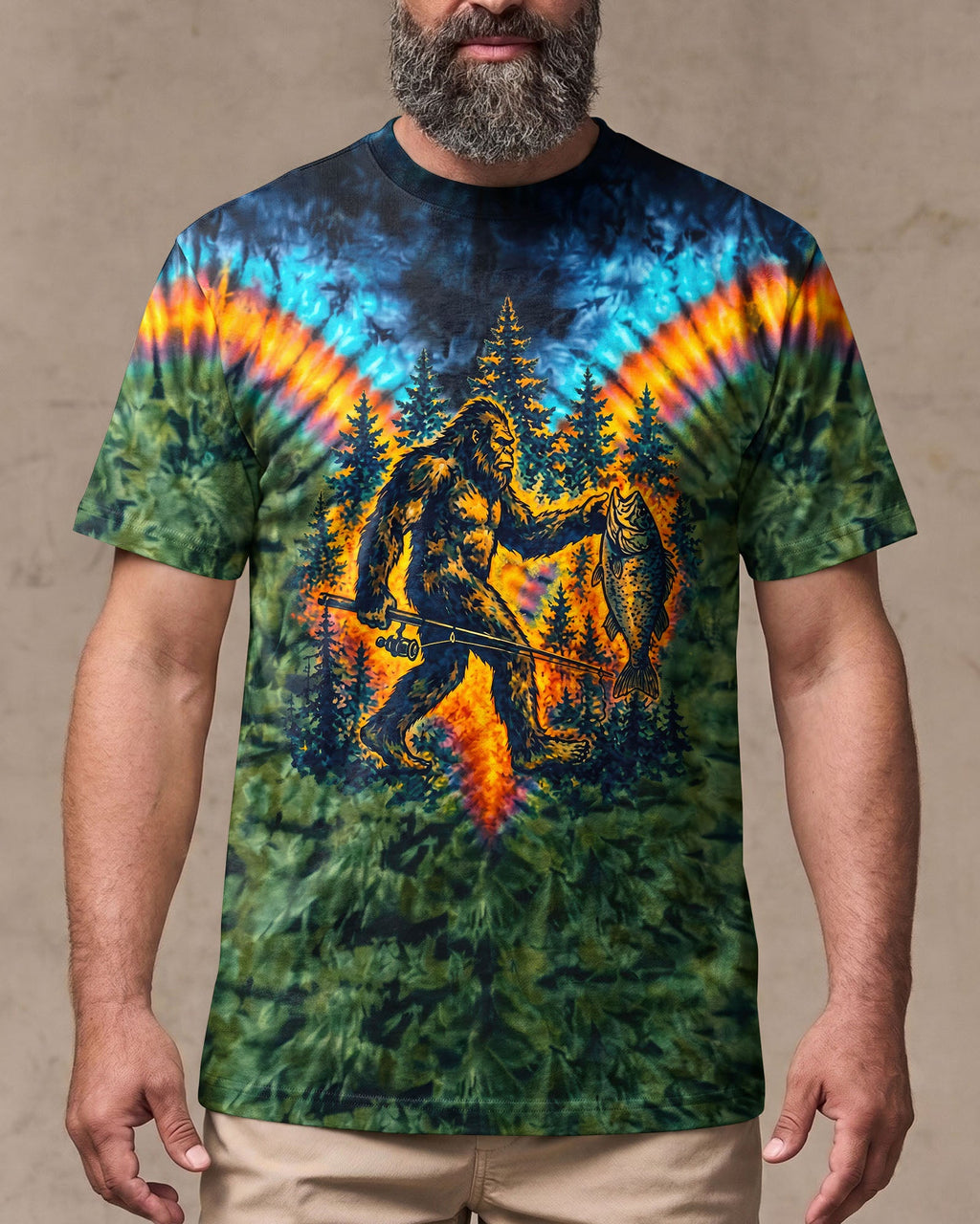 COLORFUL BIGFOOT FISHING ADVENTURE ALL OVER PRINT - RITD3006261