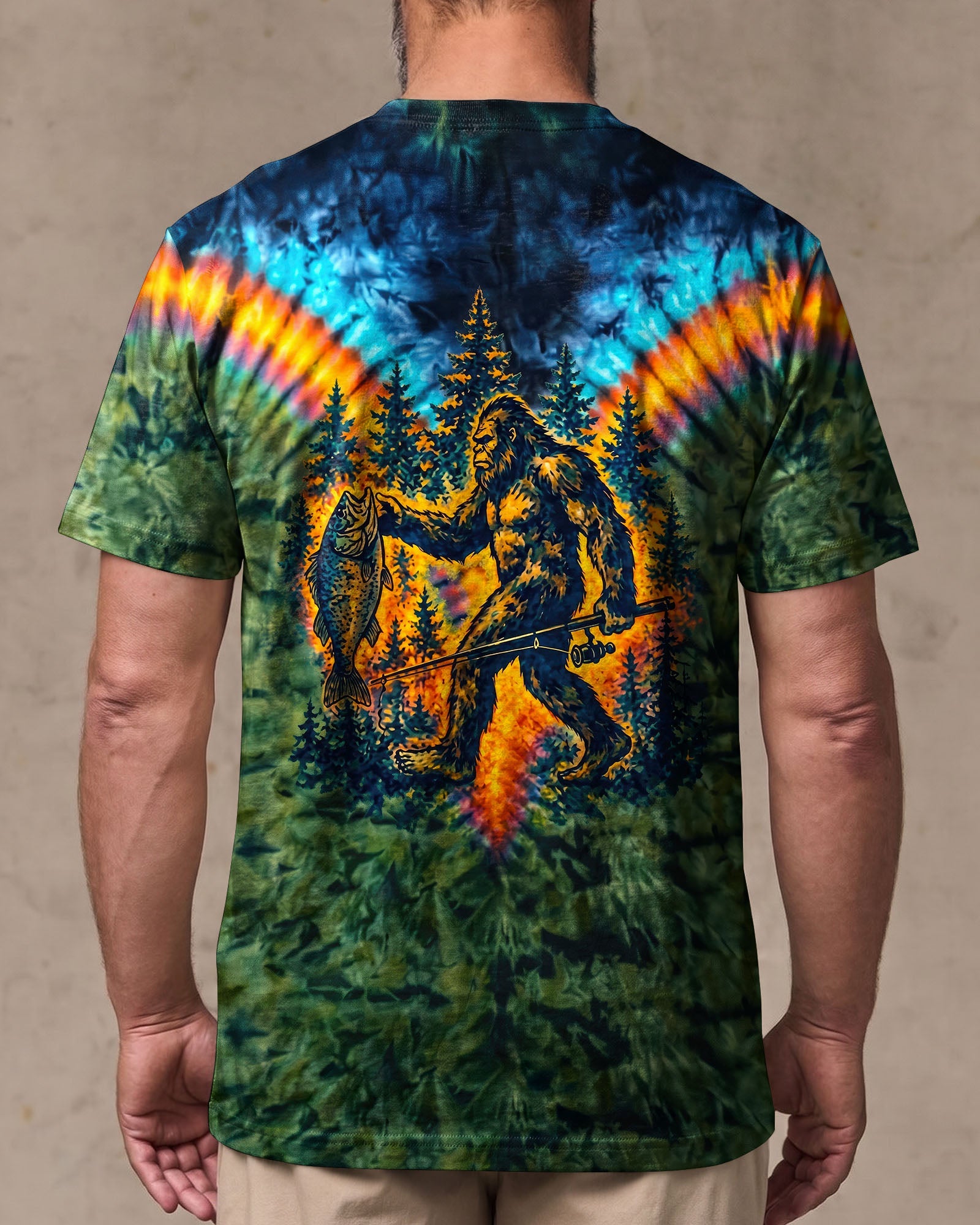 COLORFUL BIGFOOT FISHING ADVENTURE ALL OVER PRINT - RITD3006261