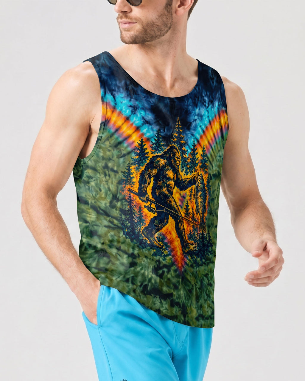 COLORFUL BIGFOOT FISHING ADVENTURE ALL OVER PRINT - RITD3006261