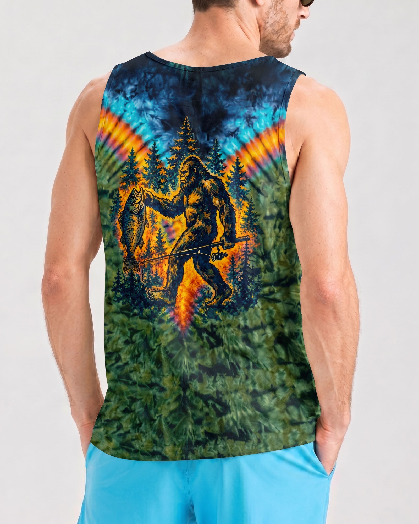 COLORFUL BIGFOOT FISHING ADVENTURE ALL OVER PRINT - RITD3006261