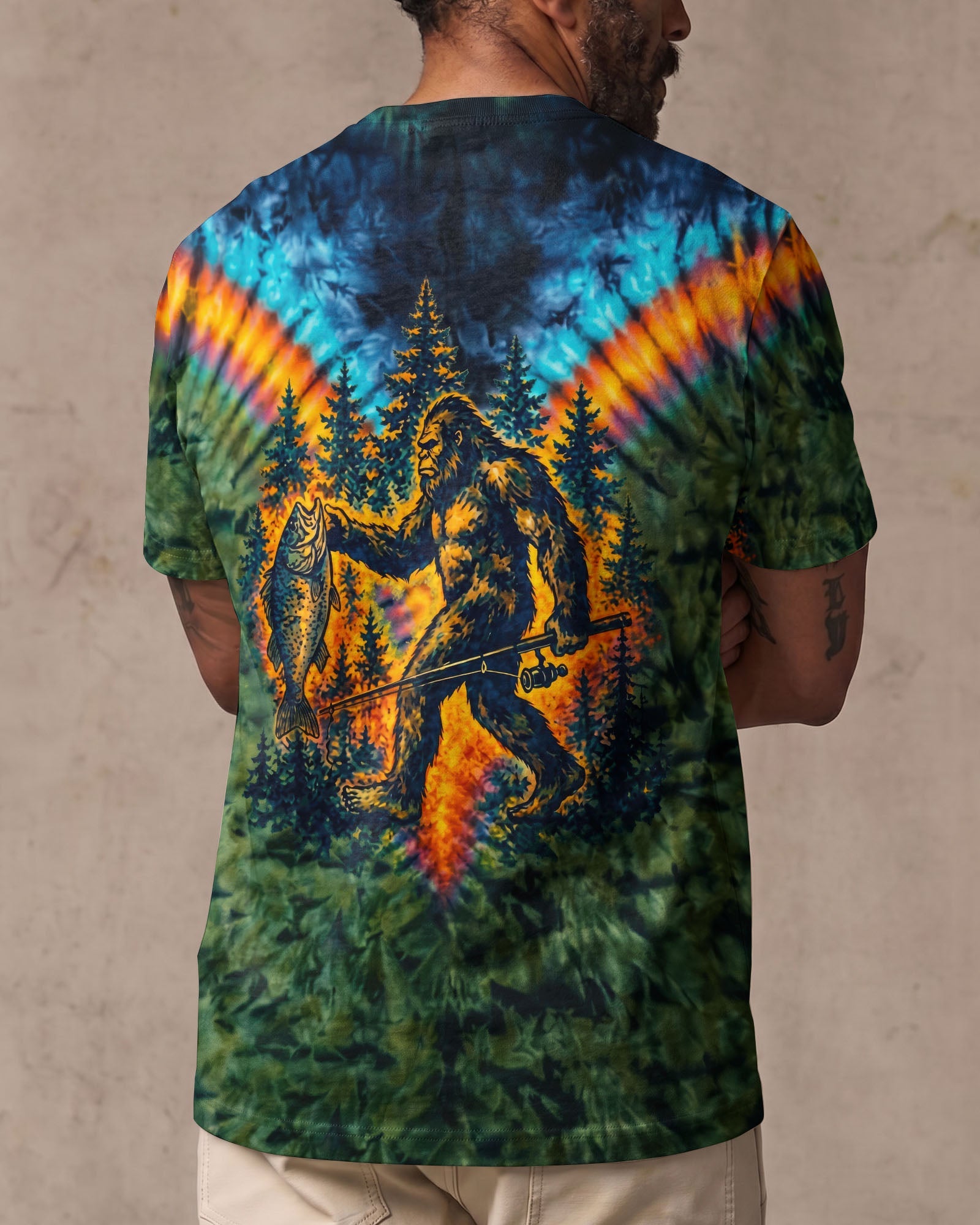 COLORFUL BIGFOOT FISHING ADVENTURE ALL OVER PRINT - RITD3006261