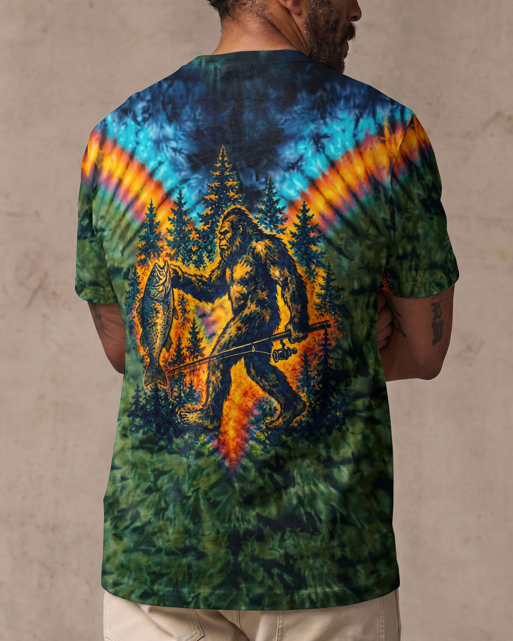 COLORFUL BIGFOOT FISHING ADVENTURE ALL OVER PRINT - RITD3006261