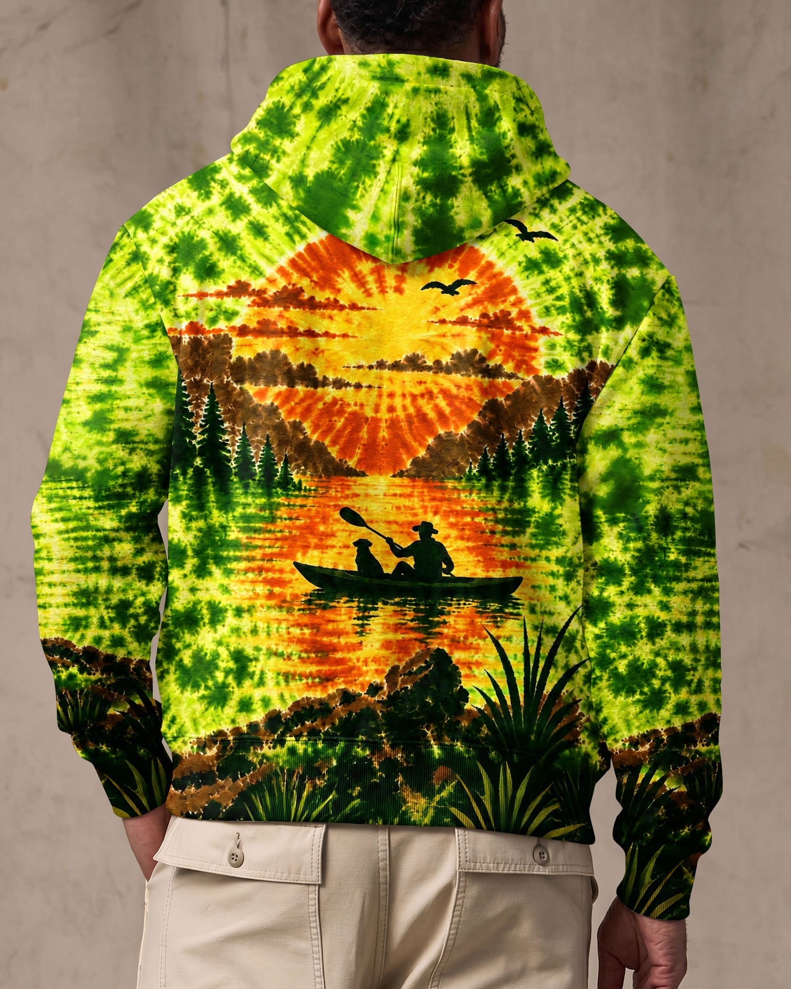KAYAK MAN WITH DOG BURST ALL OVER PRINT - TLHG0207262