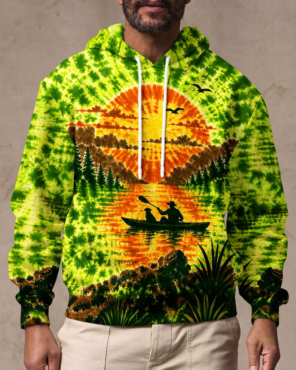 KAYAK MAN WITH DOG BURST ALL OVER PRINT - TLHG0207262
