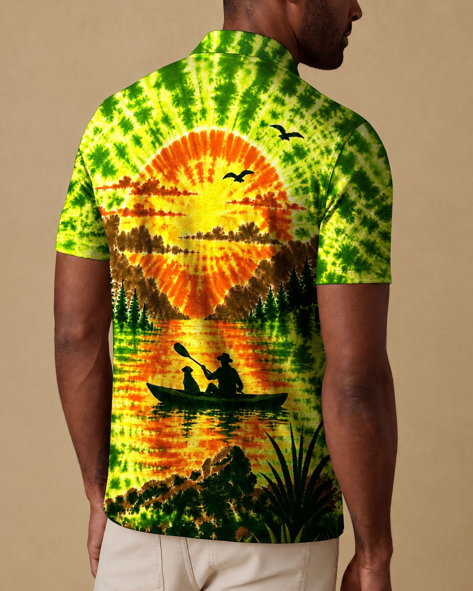 KAYAK MAN WITH DOG BURST ALL OVER PRINT - TLHG0207262