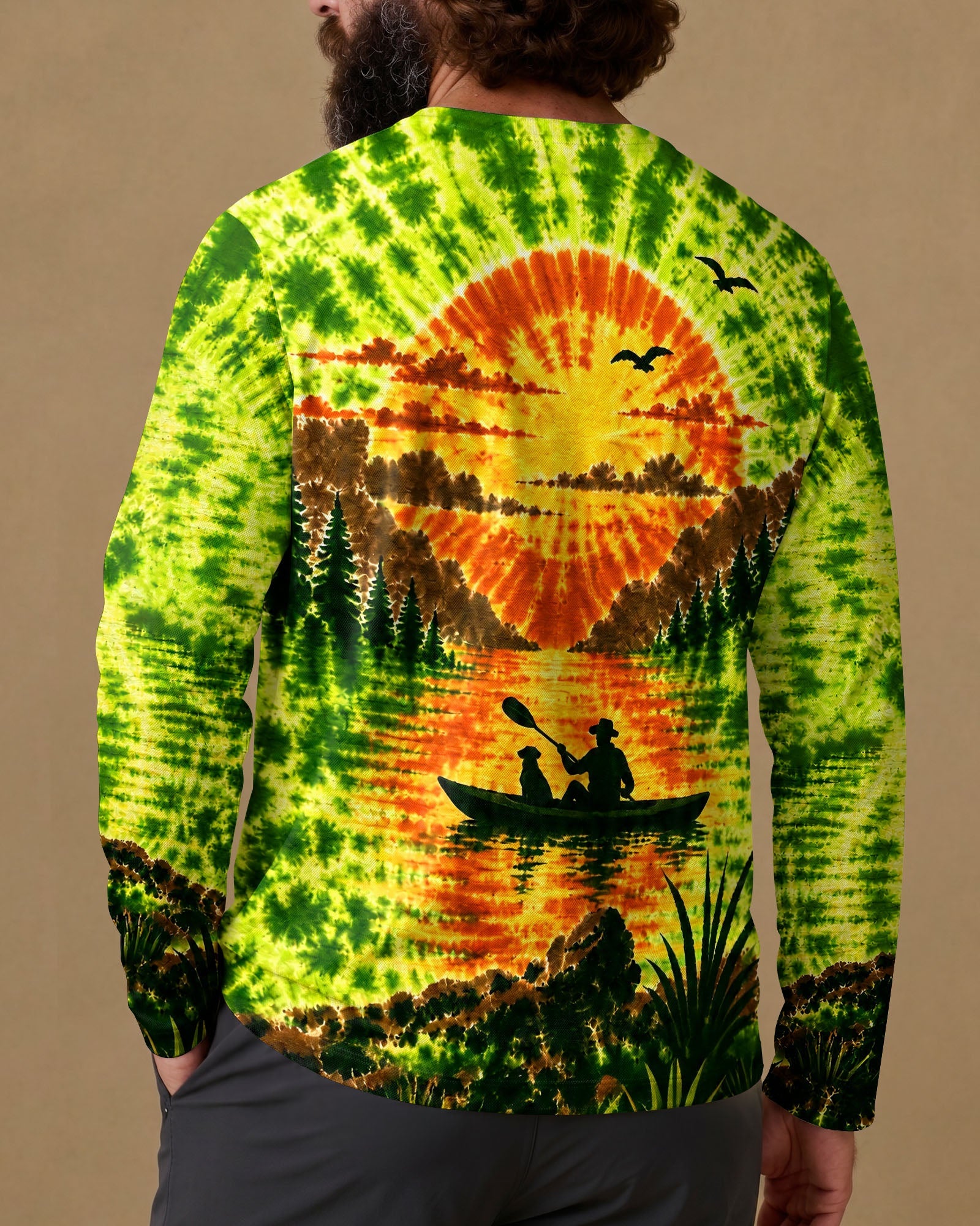 KAYAK MAN WITH DOG BURST ALL OVER PRINT - TLHG0207262