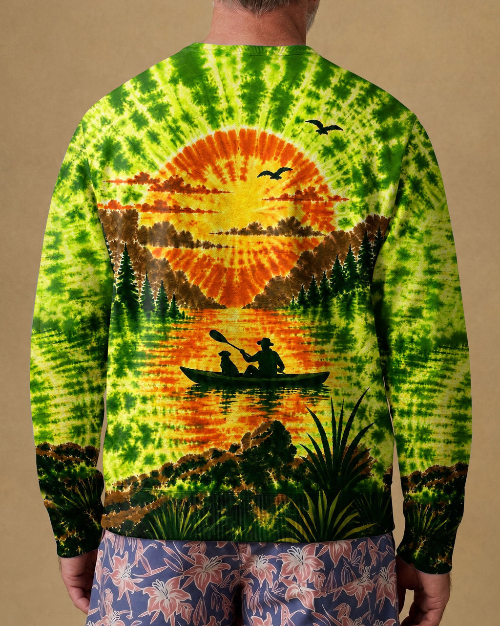 KAYAK MAN WITH DOG BURST ALL OVER PRINT - TLHG0207262