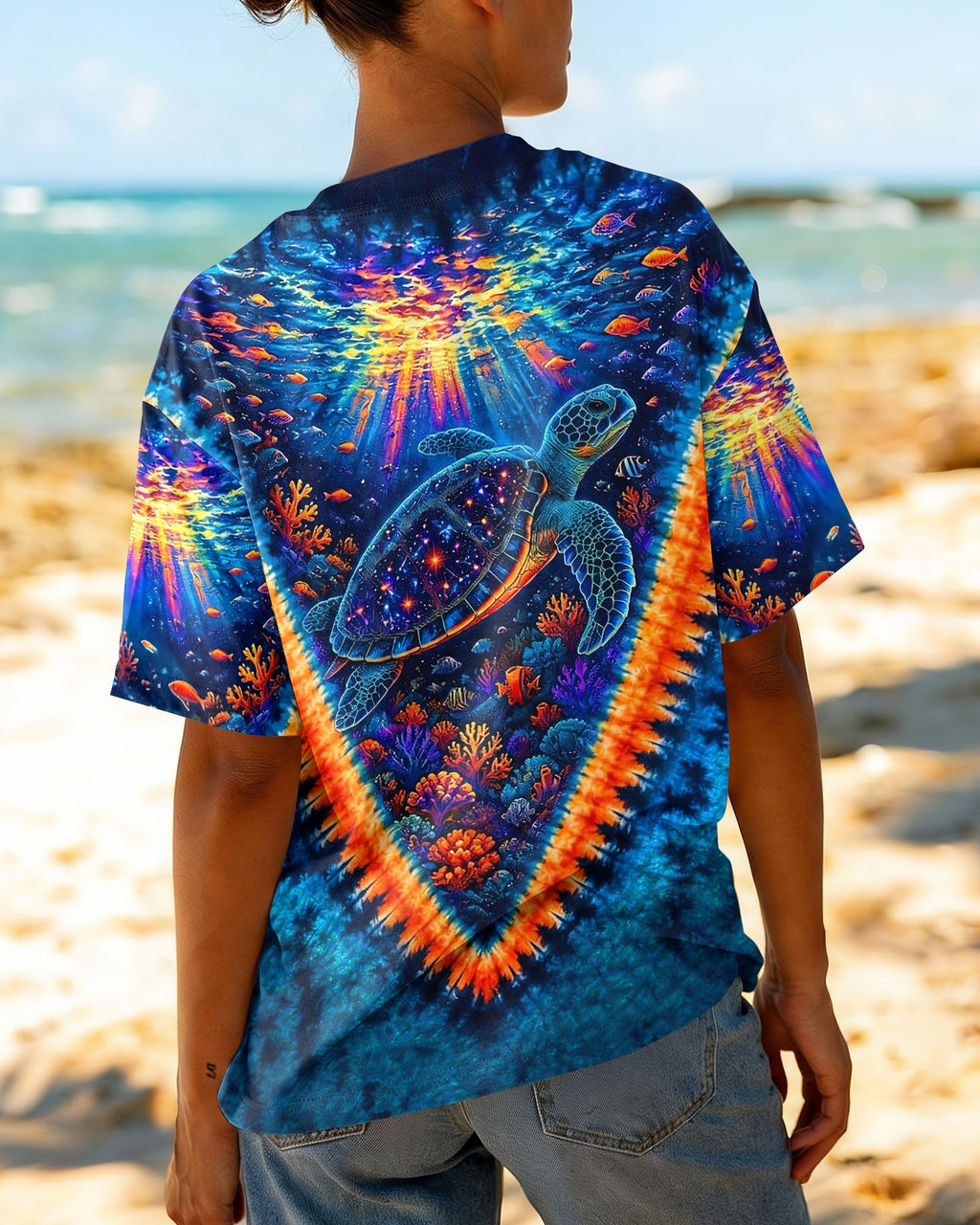TURTLES UNDERSEA V PATTERN  ALL OVER PRINT - TLHG0306261