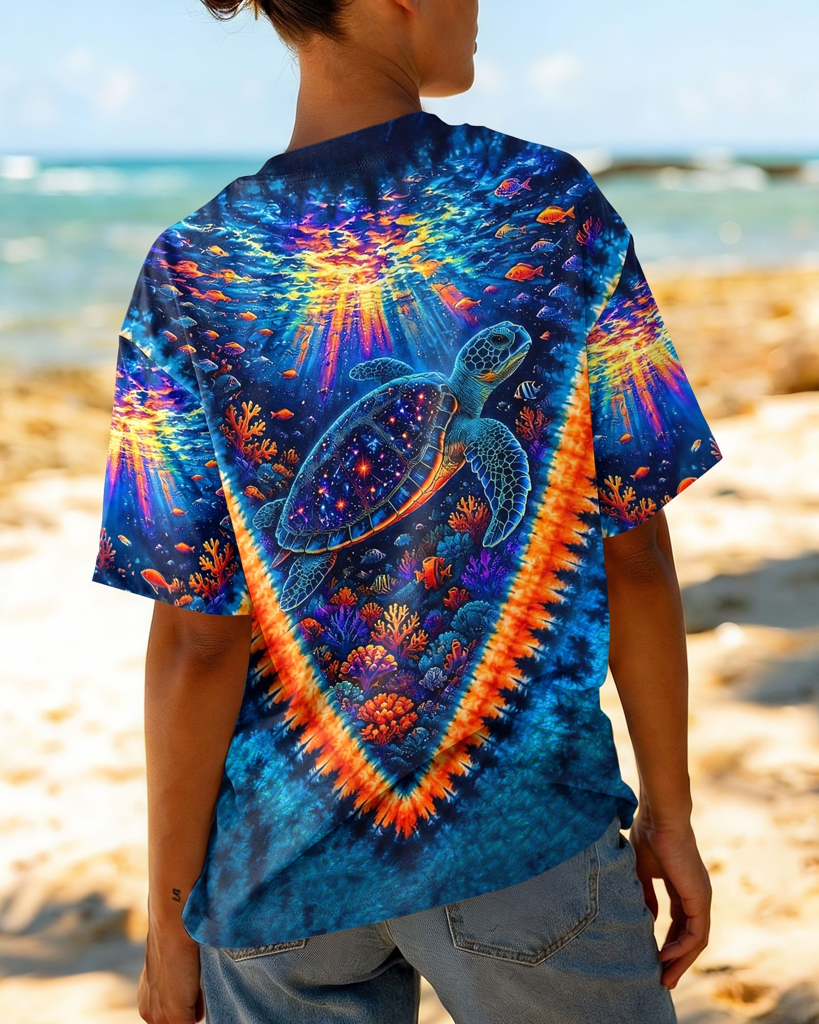 TURTLES UNDERSEA V PATTERN  ALL OVER PRINT - TLHG0306261
