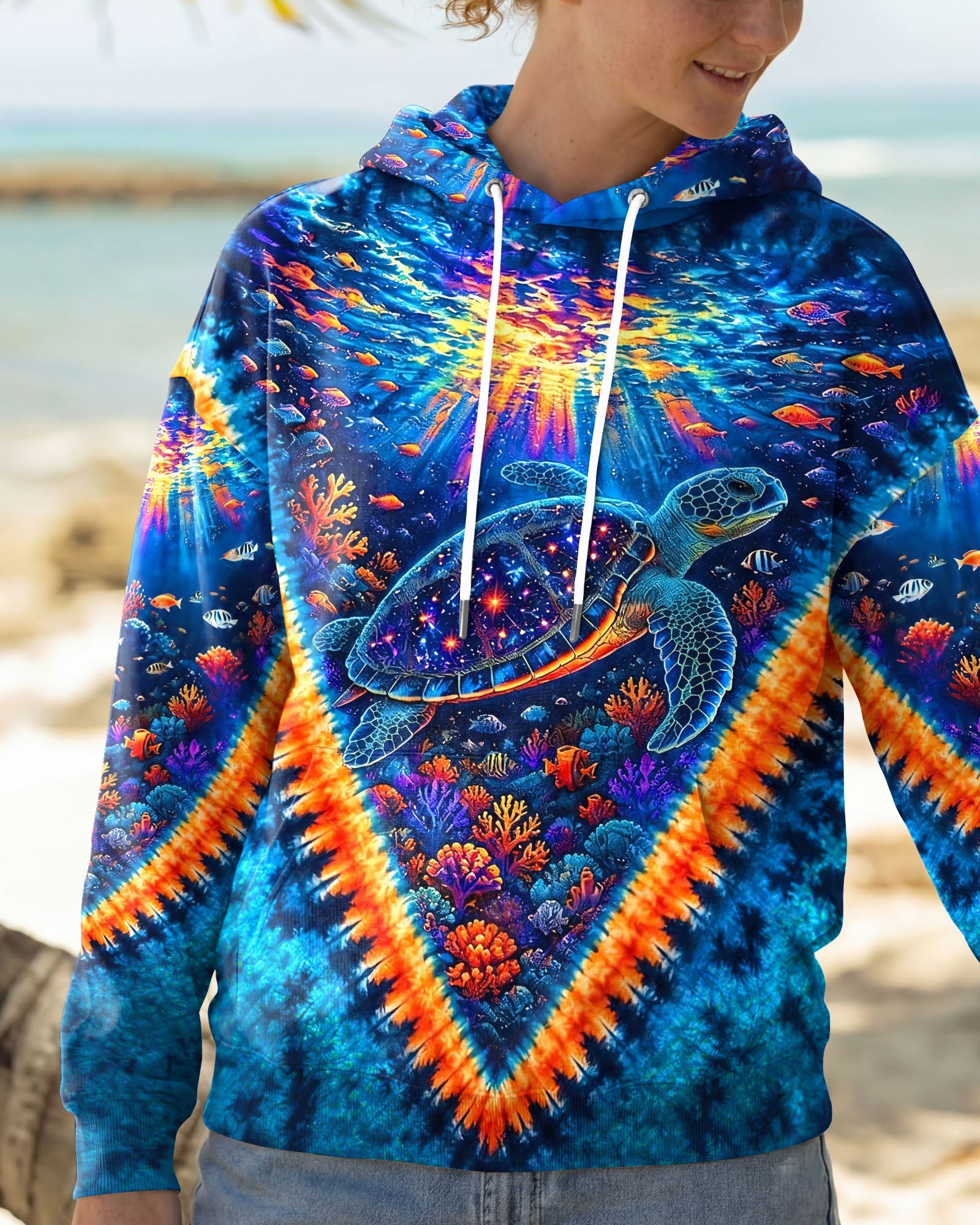 TURTLES UNDERSEA V PATTERN  ALL OVER PRINT - TLHG0306261