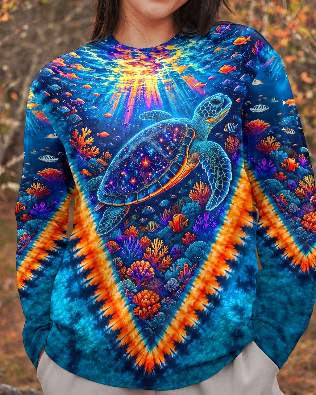 TURTLES UNDERSEA V PATTERN  ALL OVER PRINT - TLHG0306261