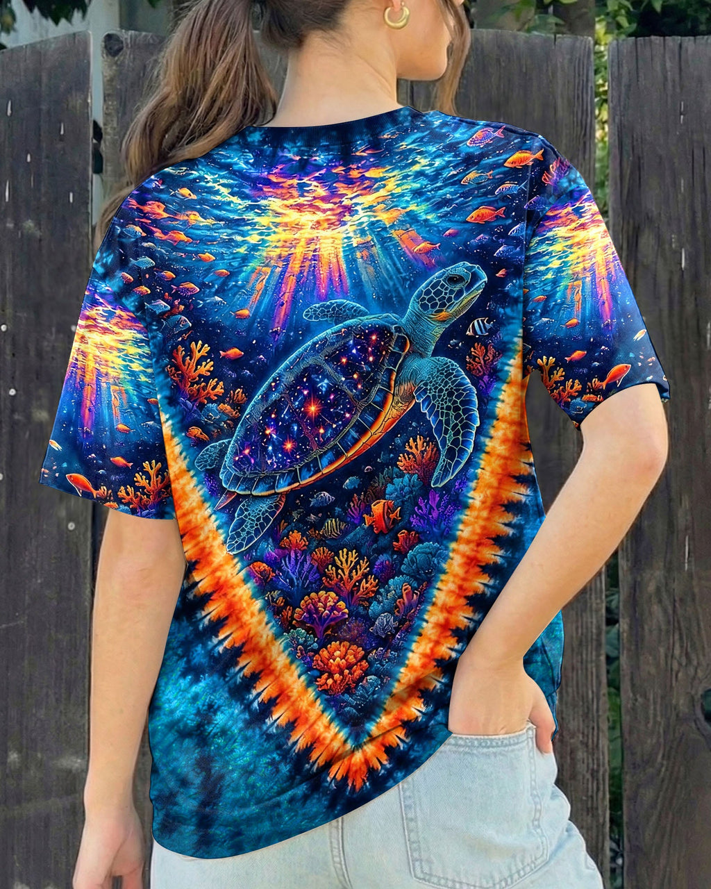 TURTLES UNDERSEA V PATTERN  ALL OVER PRINT - TLHG0306261