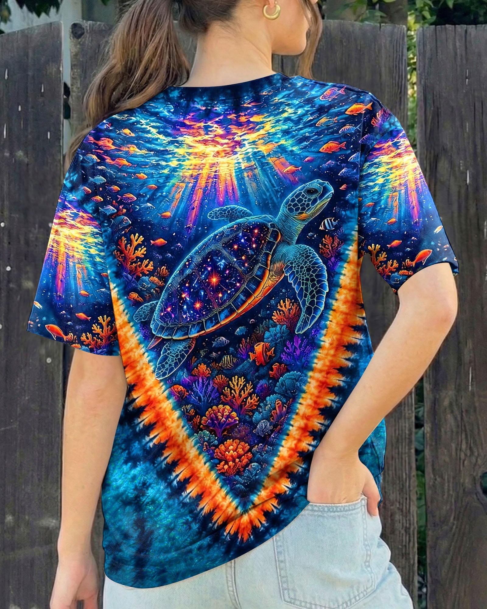 TURTLES UNDERSEA V PATTERN  ALL OVER PRINT - TLHG0306261