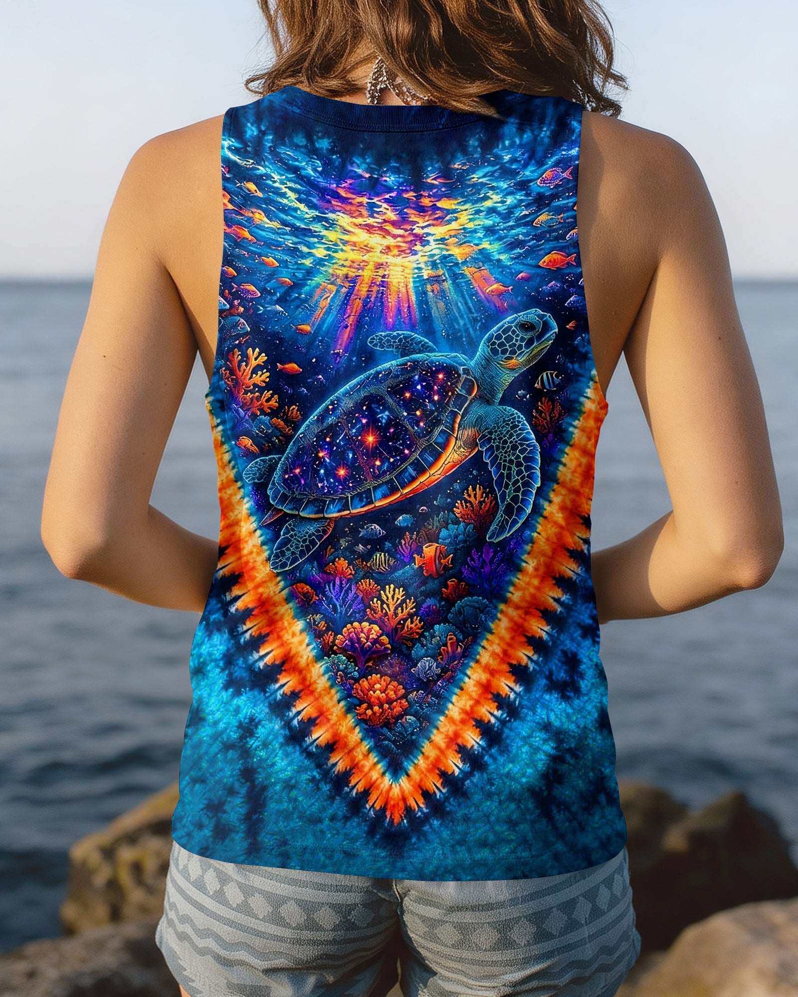 TURTLES UNDERSEA V PATTERN  ALL OVER PRINT - TLHG0306261