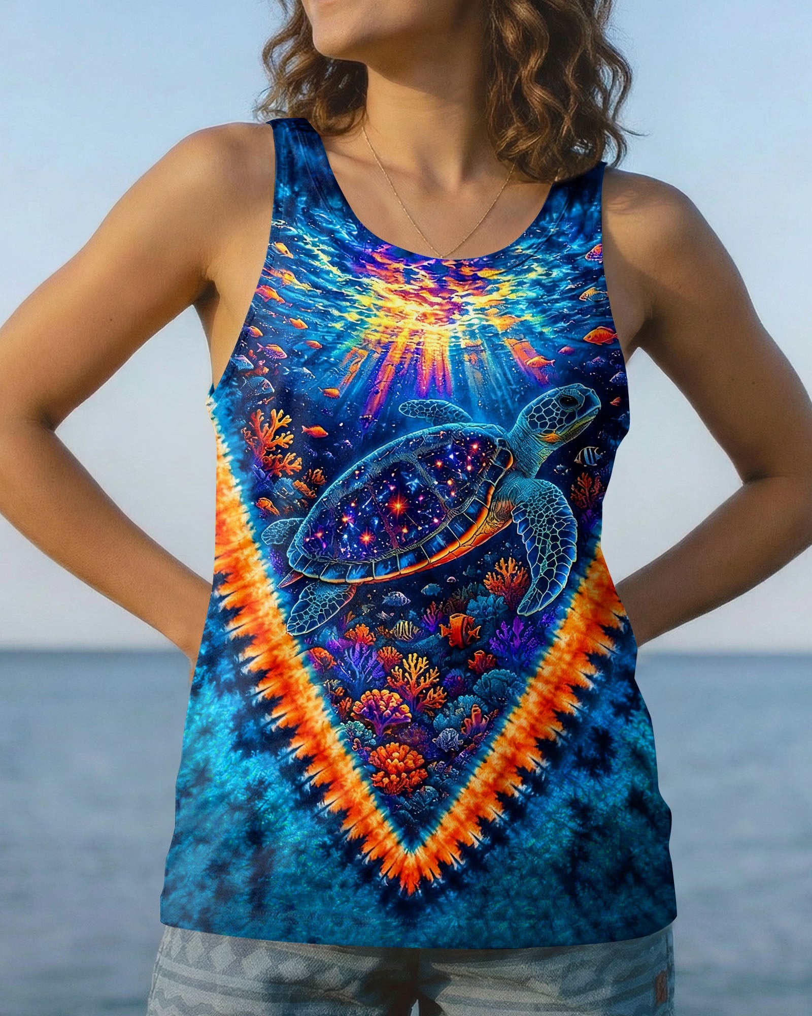 TURTLES UNDERSEA V PATTERN  ALL OVER PRINT - TLHG0306261