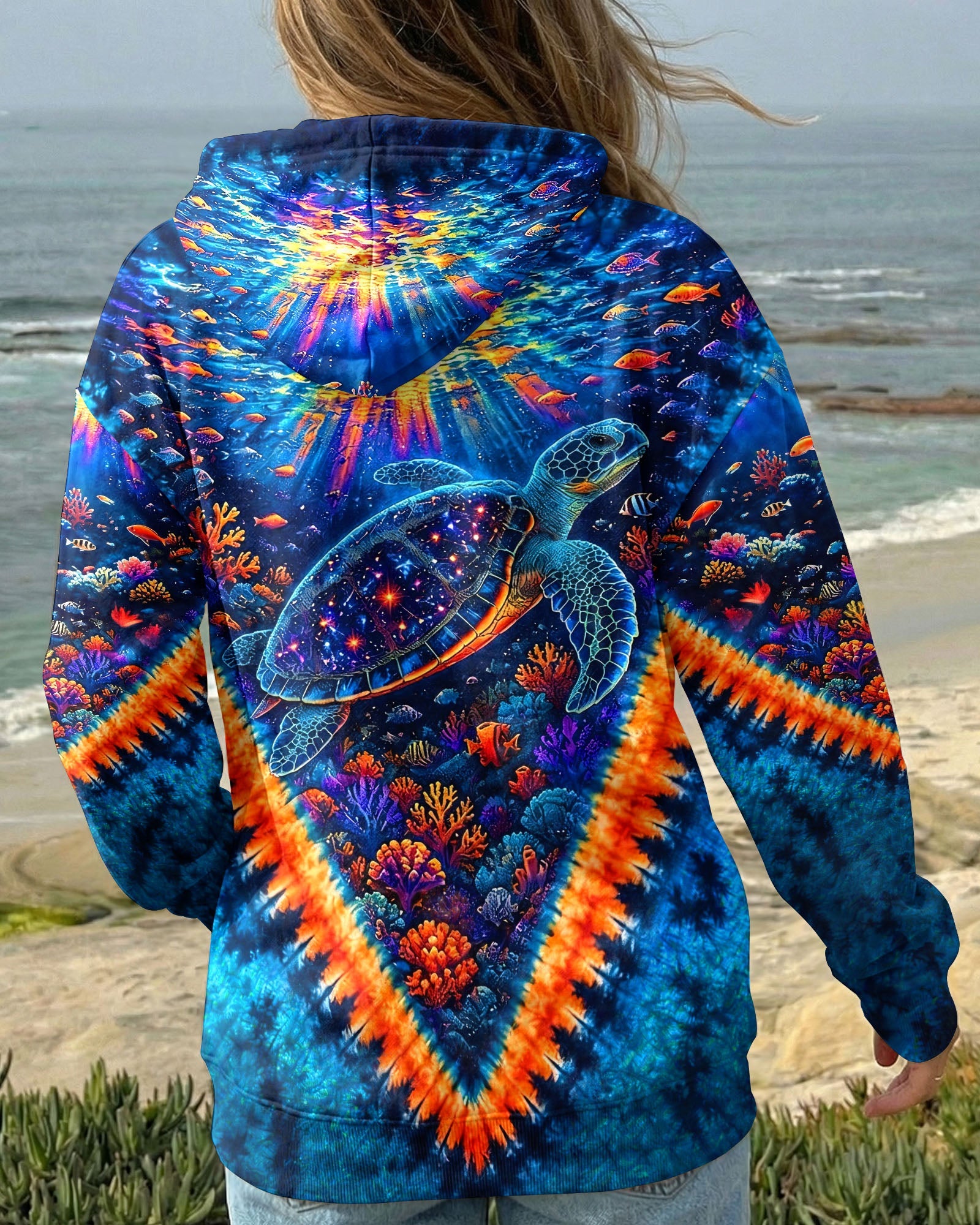 TURTLES UNDERSEA V PATTERN  ALL OVER PRINT - TLHG0306261