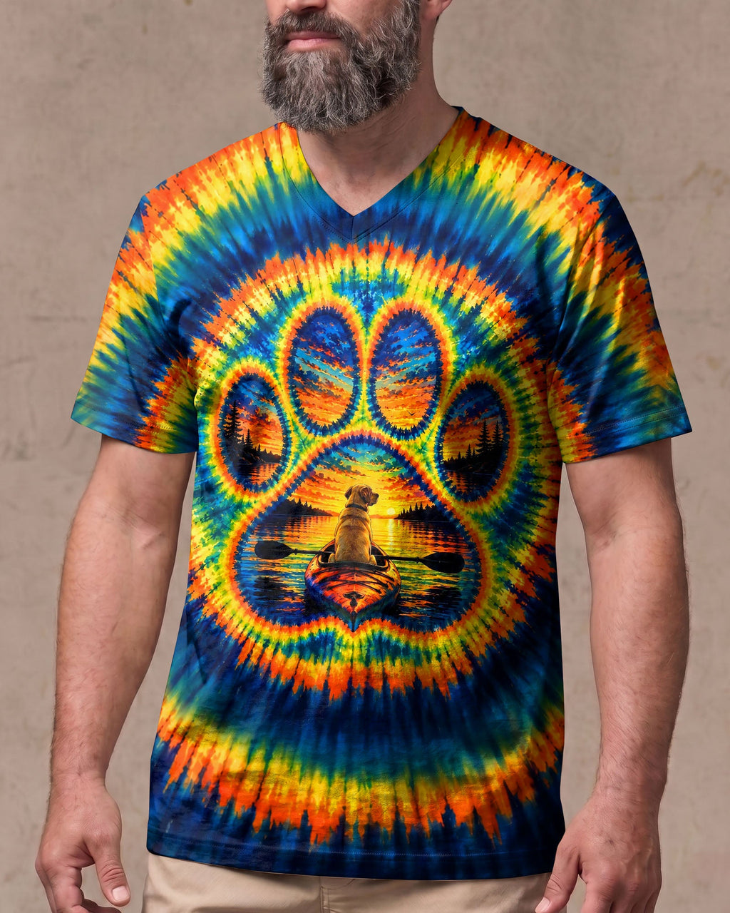 PAW PRINT DOG KAYAK BURST ALL OVER PRINT - TLHG0307262