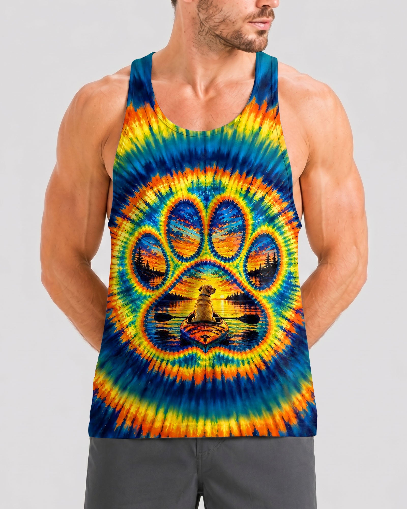PAW PRINT DOG KAYAK BURST ALL OVER PRINT - TLHG0307262