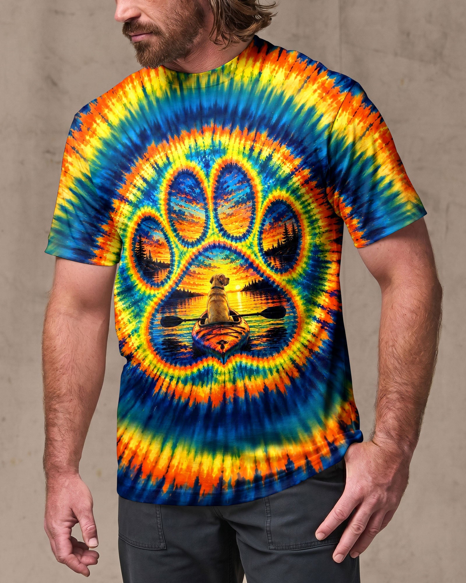 PAW PRINT DOG KAYAK BURST ALL OVER PRINT - TLHG0307262