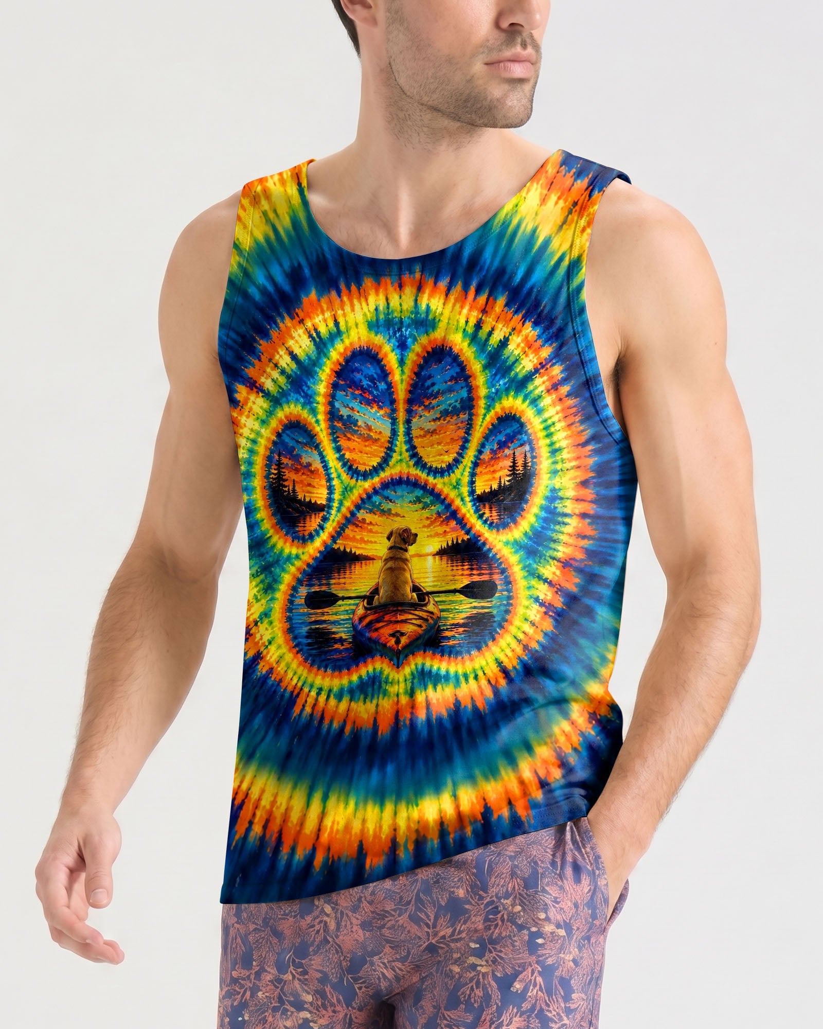 PAW PRINT DOG KAYAK BURST ALL OVER PRINT - TLHG0307262