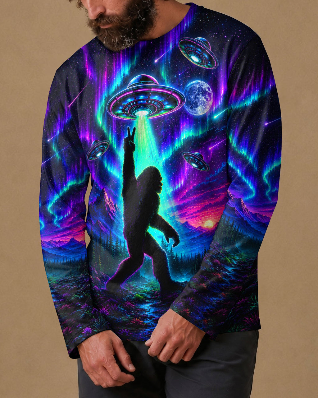 BIGFOOT UFO AURORA ALL OVER PRINT - TLHG0907262
