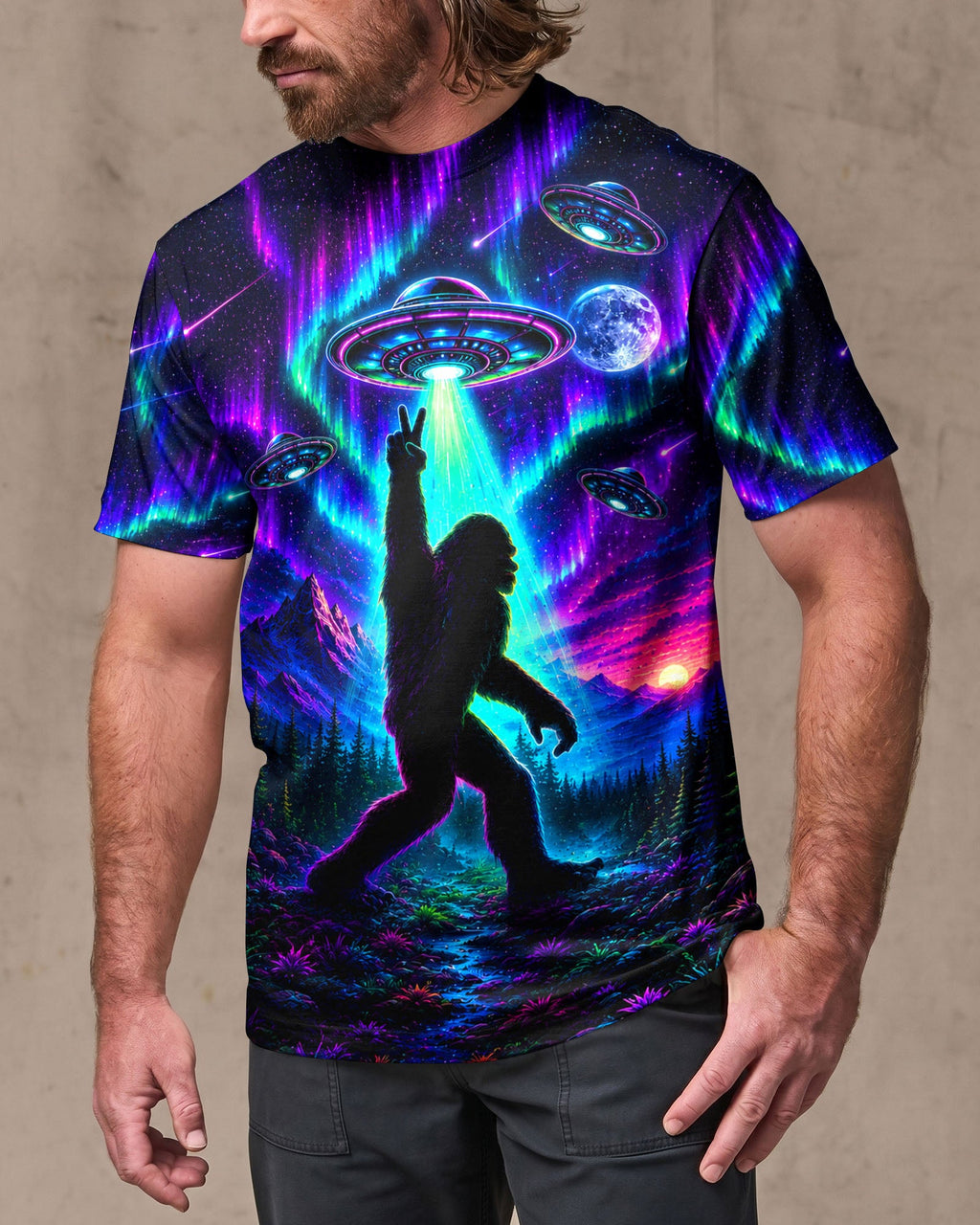 BIGFOOT UFO AURORA ALL OVER PRINT - TLHG0907262