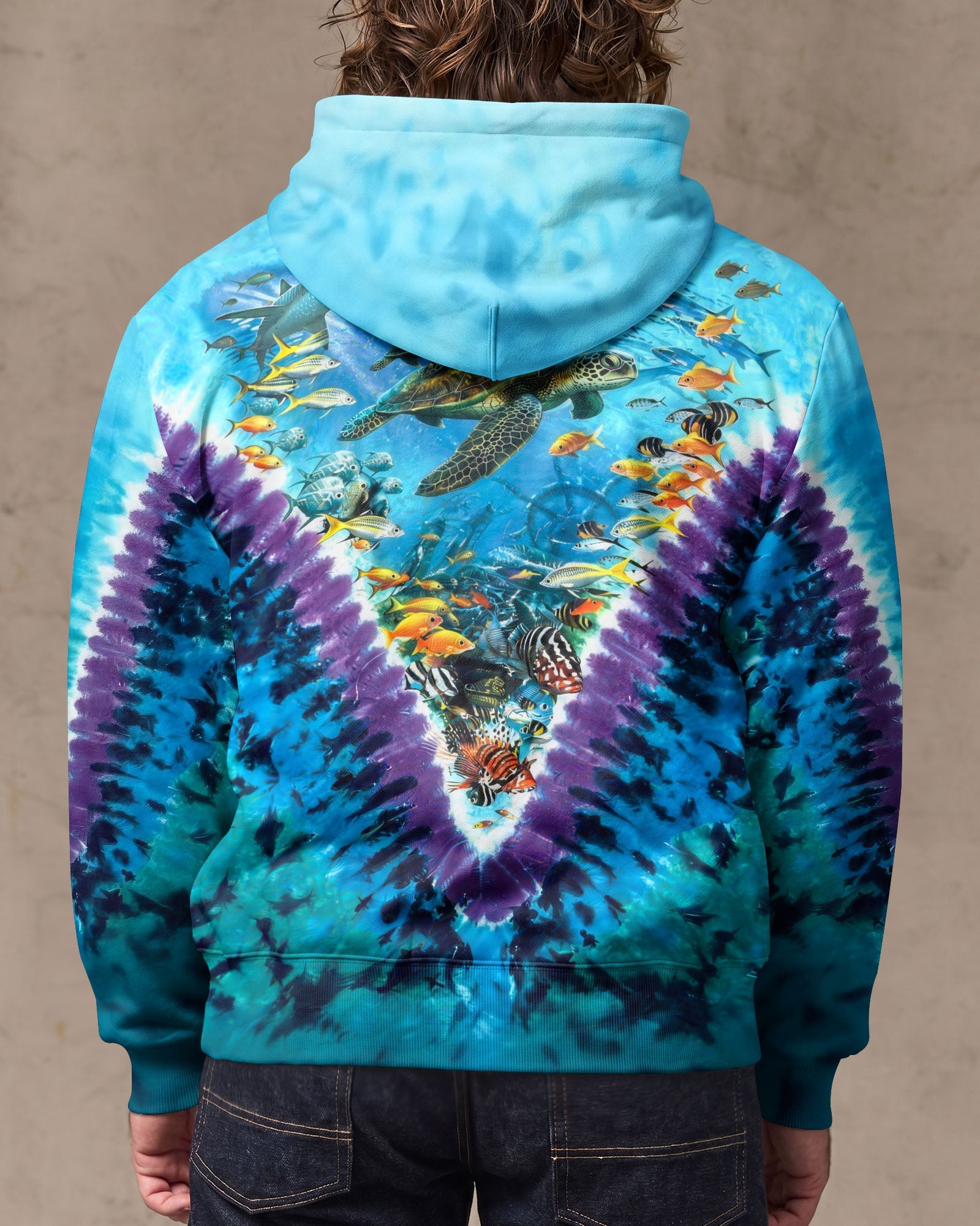 TURTLES UNDERSEA V PATTERN  ALL OVER PRINT - TLHG1006262