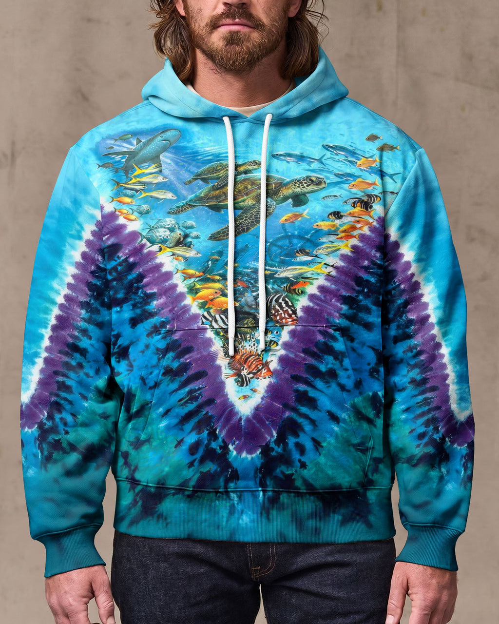 TURTLES UNDERSEA V PATTERN  ALL OVER PRINT - TLHG1006262