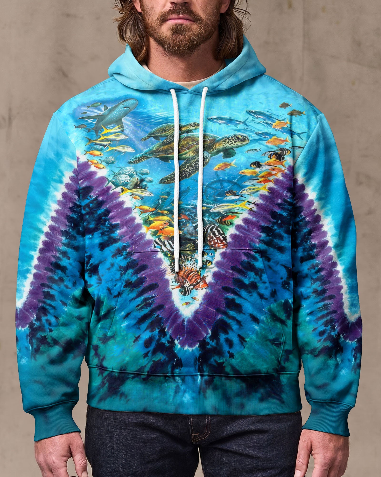 TURTLES UNDERSEA V PATTERN  ALL OVER PRINT - TLHG1006262