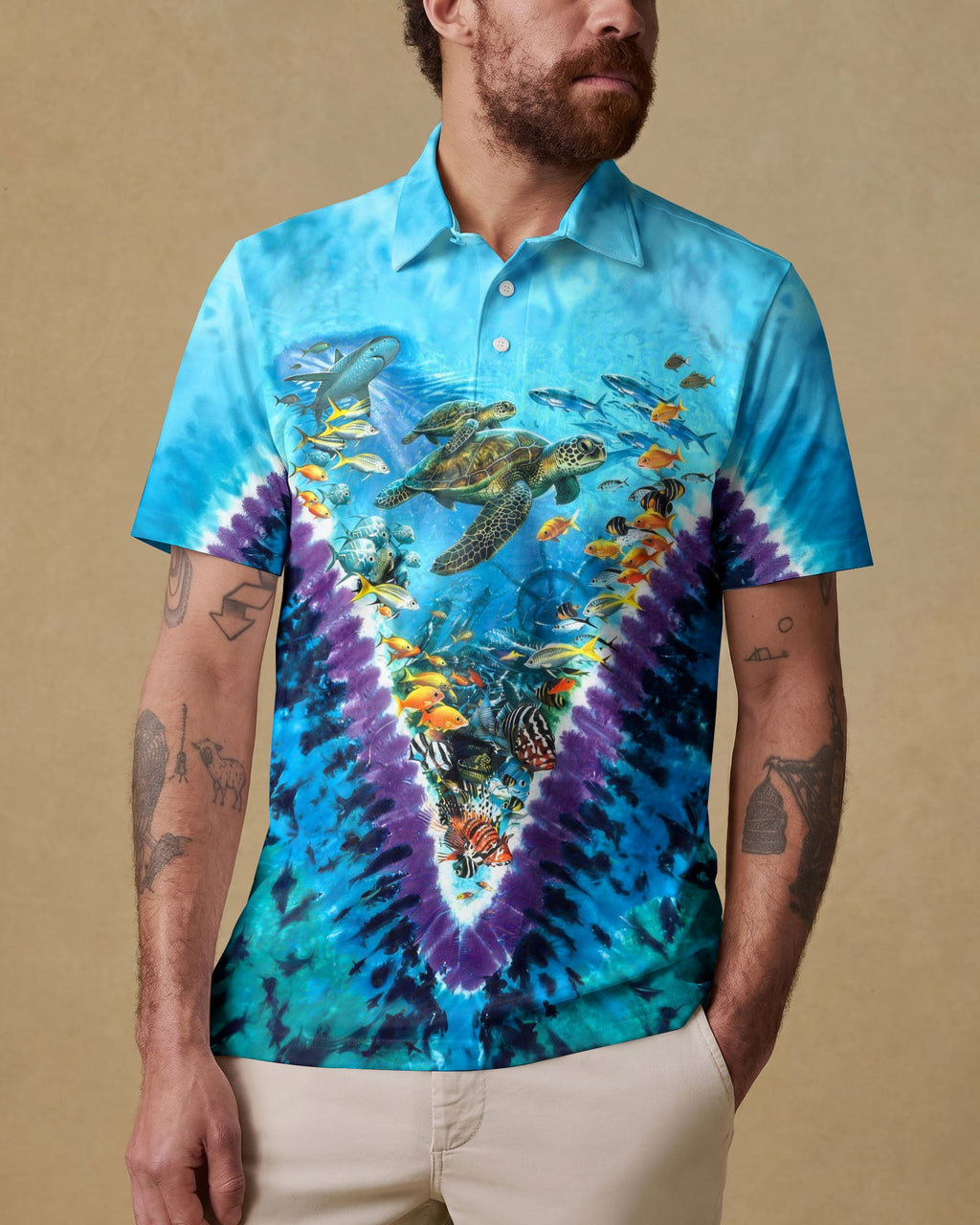 TURTLES UNDERSEA V PATTERN  ALL OVER PRINT - TLHG1006262