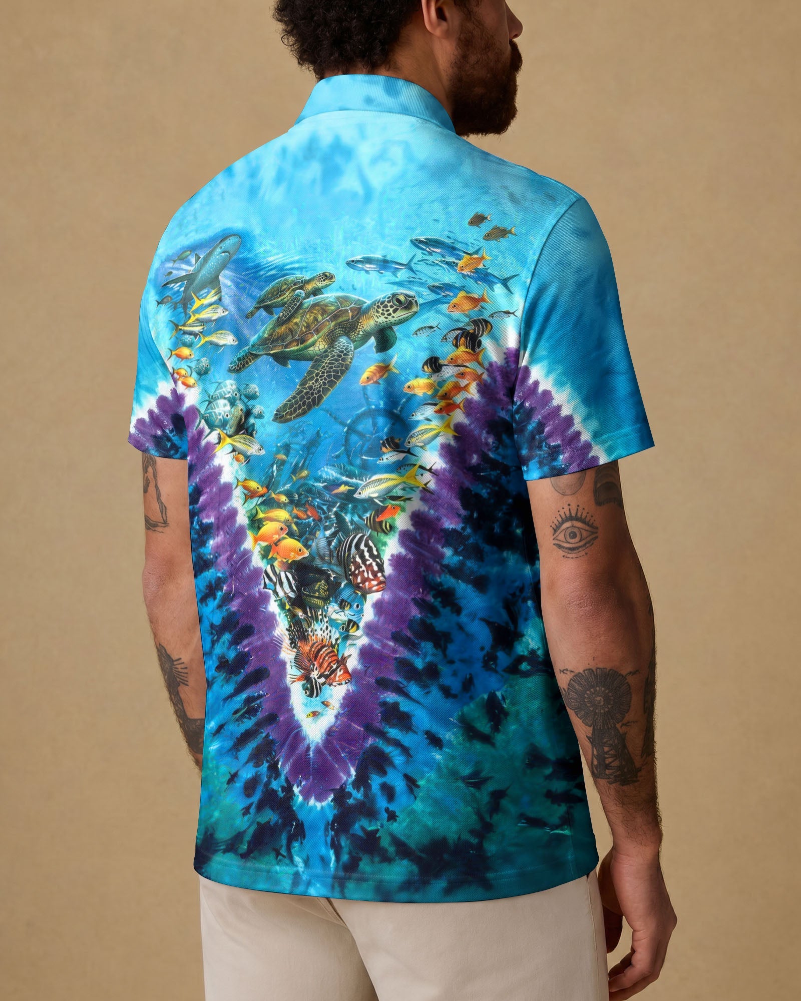 TURTLES UNDERSEA V PATTERN  ALL OVER PRINT - TLHG1006262