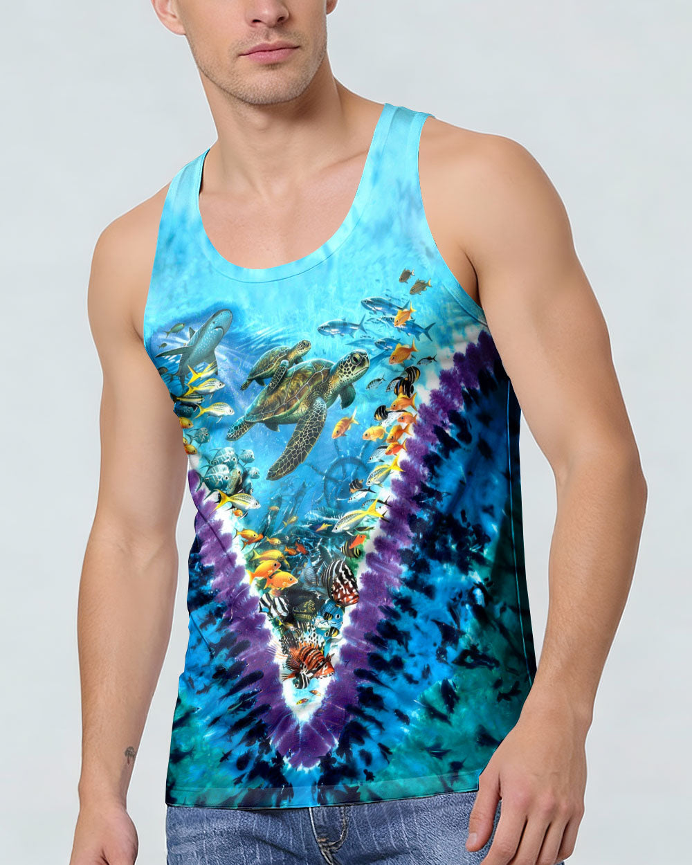 TURTLES UNDERSEA V PATTERN  ALL OVER PRINT - TLHG1006262