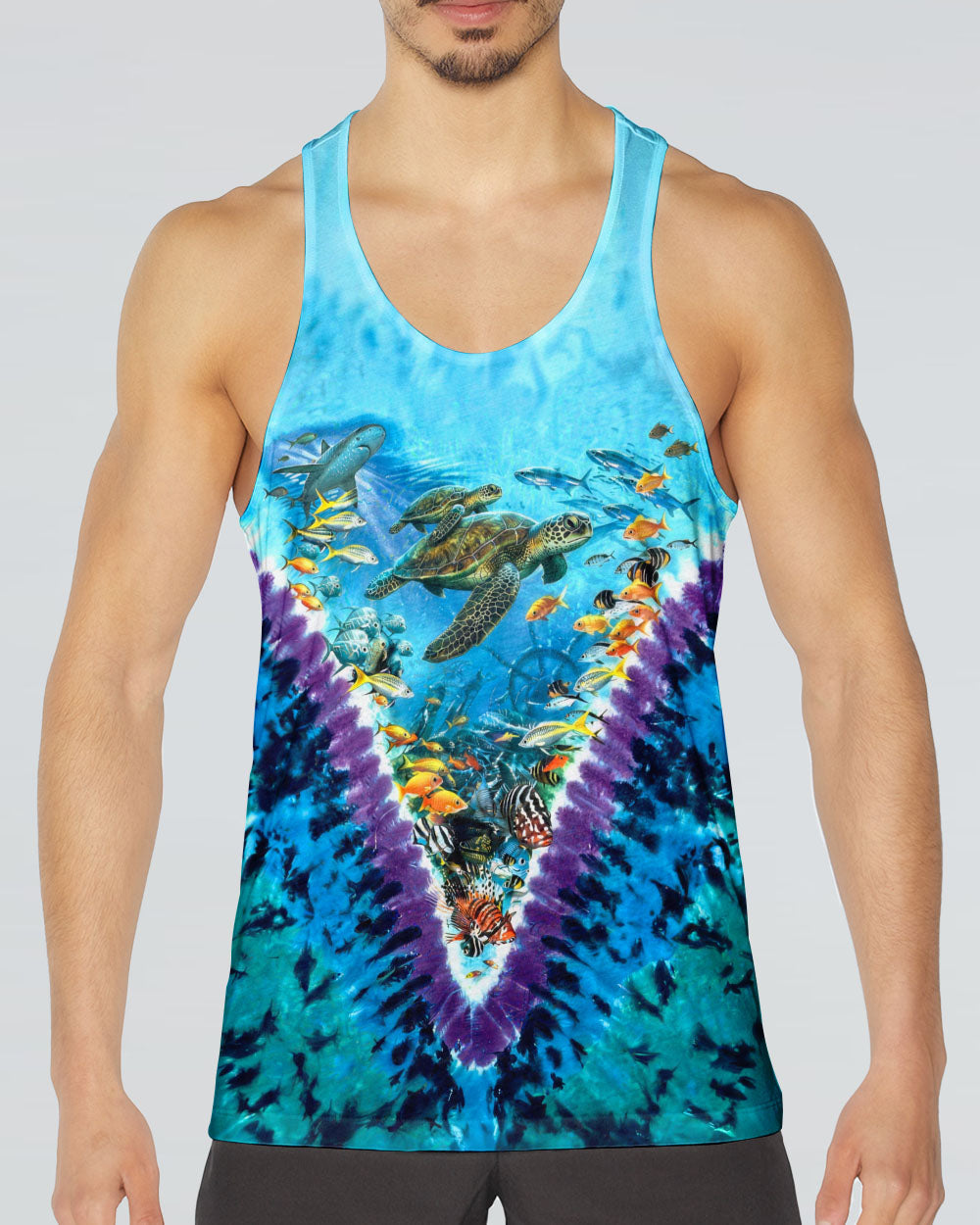 TURTLES UNDERSEA V PATTERN  ALL OVER PRINT - TLHG1006262