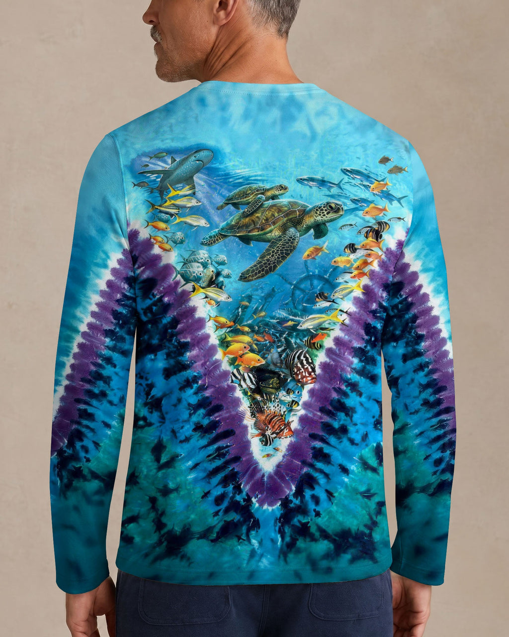 TURTLES UNDERSEA V PATTERN  ALL OVER PRINT - TLHG1006262
