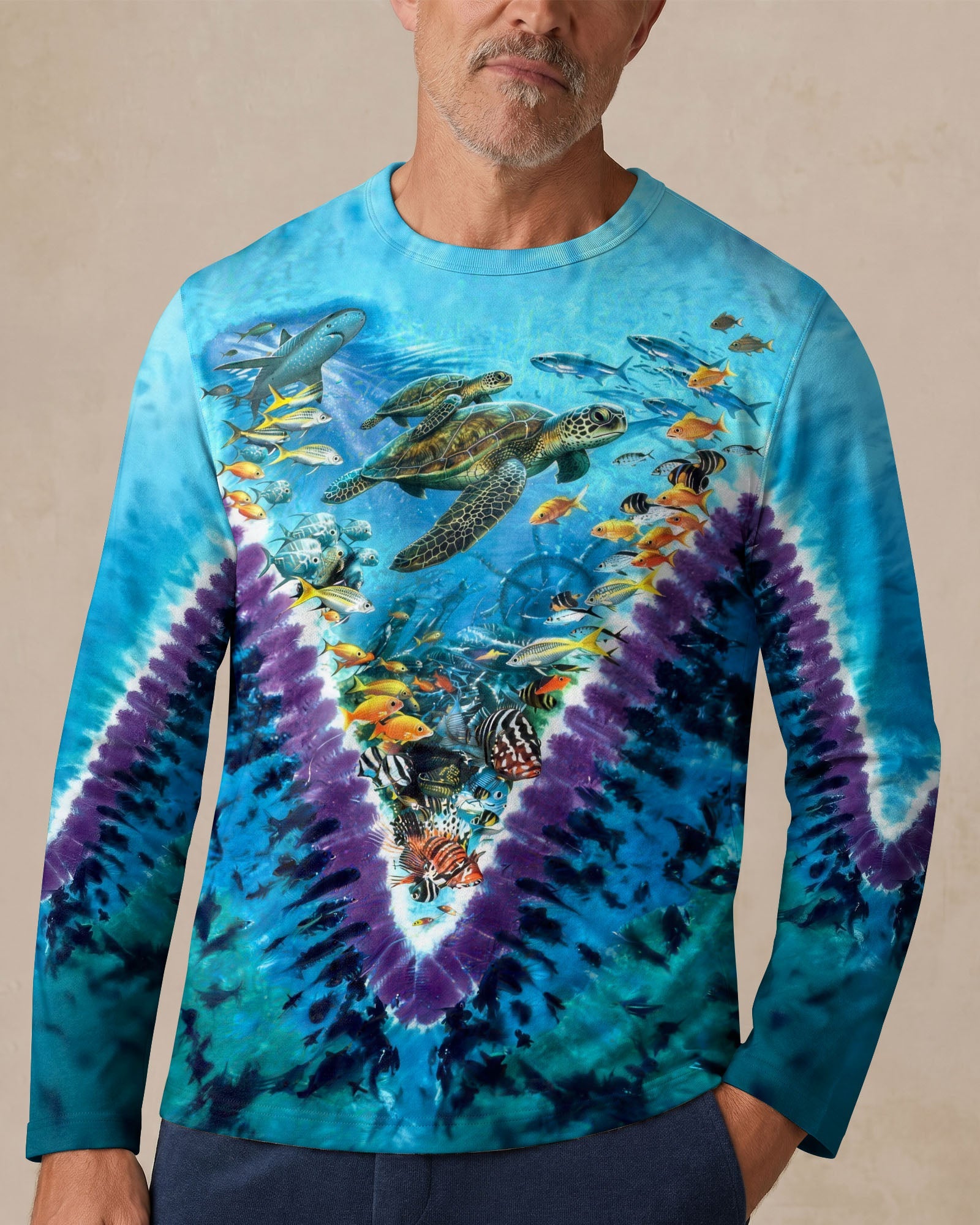 TURTLES UNDERSEA V PATTERN  ALL OVER PRINT - TLHG1006262