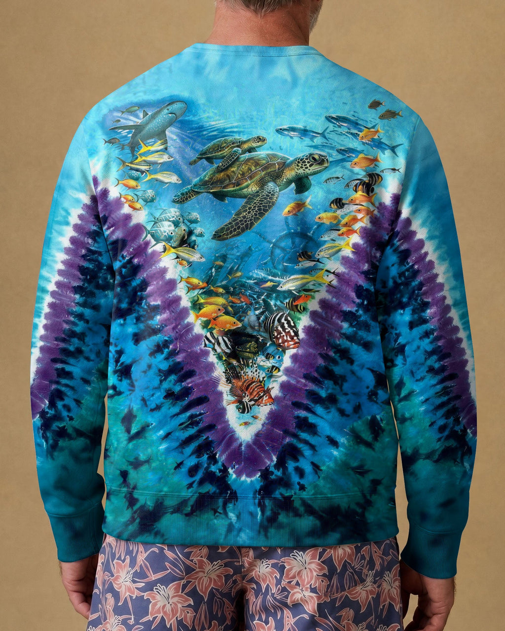 TURTLES UNDERSEA V PATTERN  ALL OVER PRINT - TLHG1006262