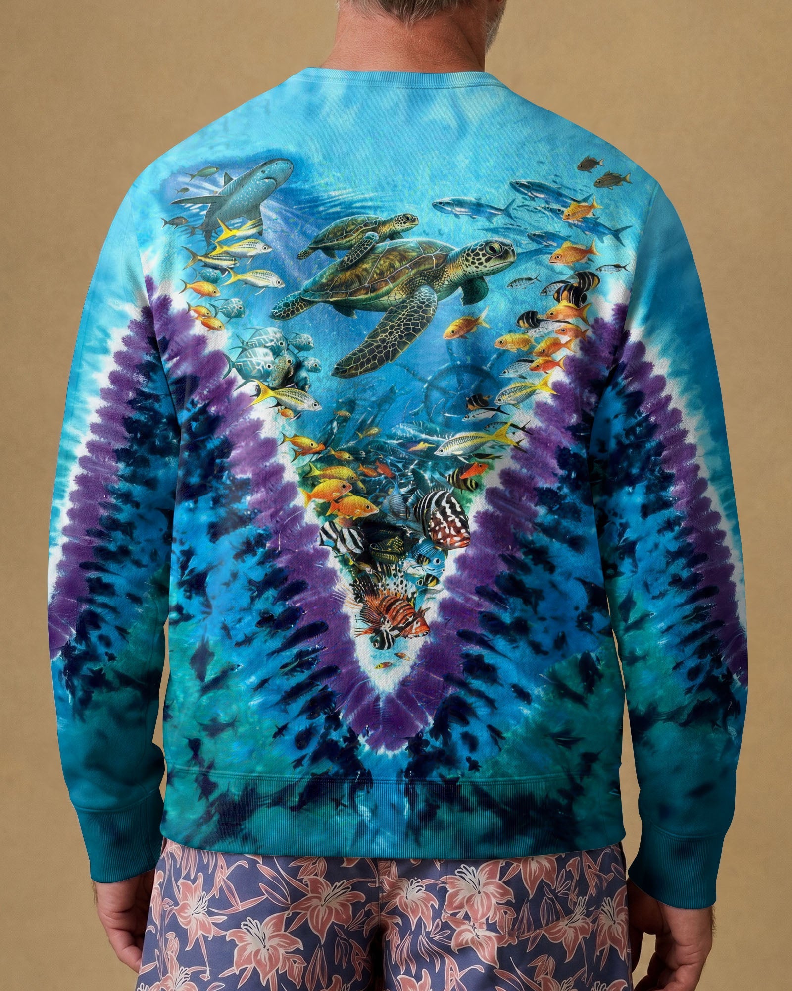 TURTLES UNDERSEA V PATTERN  ALL OVER PRINT - TLHG1006262