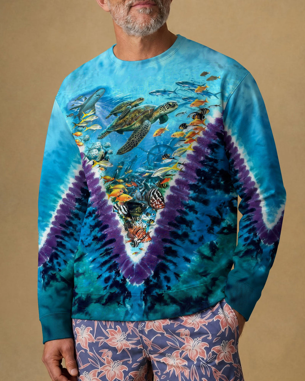 TURTLES UNDERSEA V PATTERN  ALL OVER PRINT - TLHG1006262