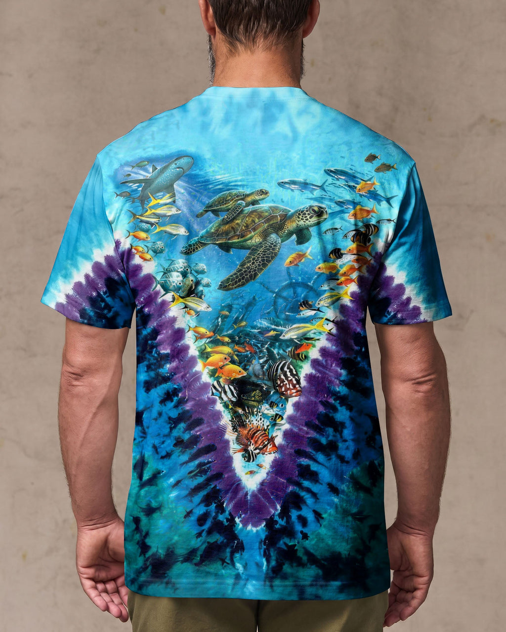 TURTLES UNDERSEA V PATTERN  ALL OVER PRINT - TLHG1006262