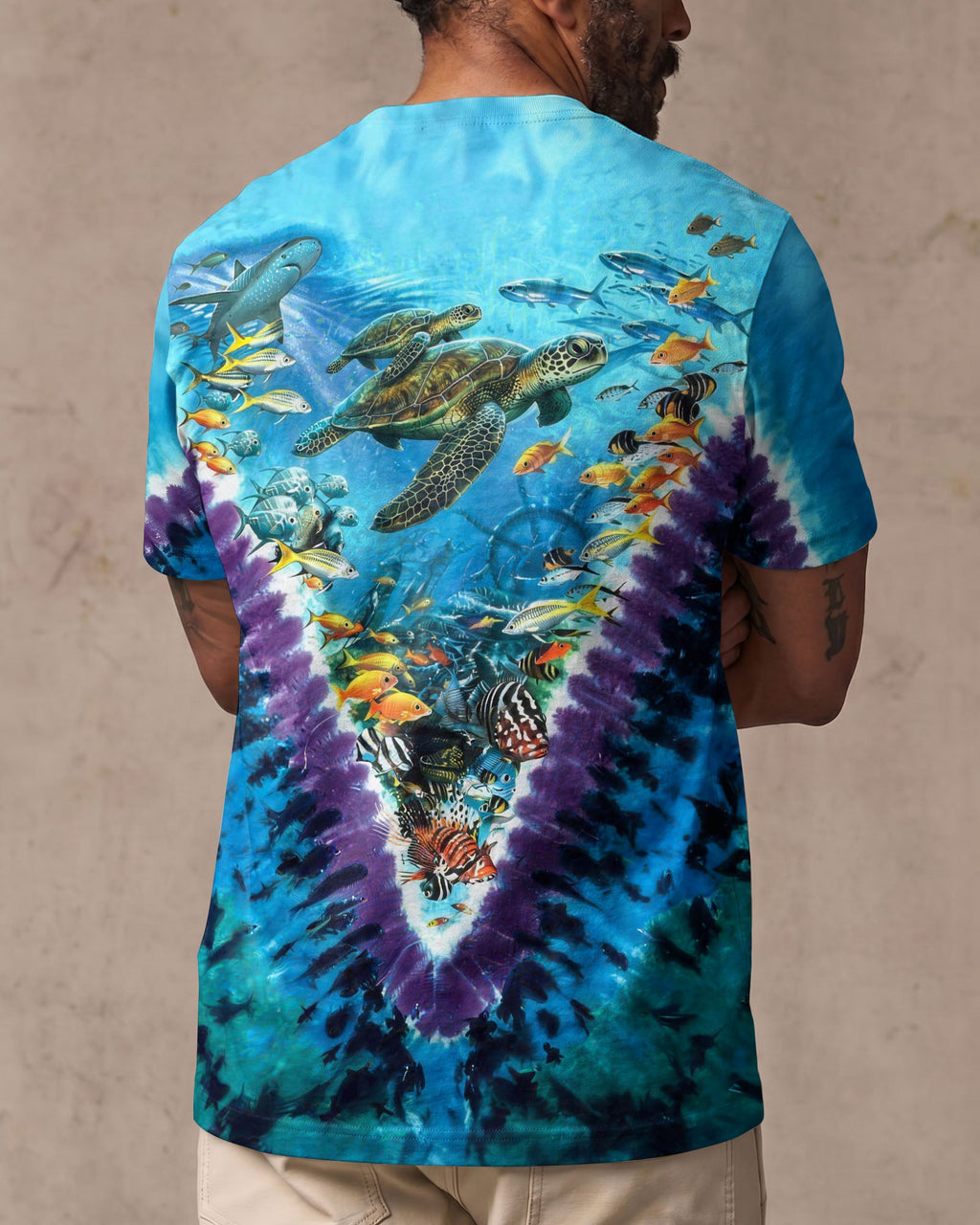 TURTLES UNDERSEA V PATTERN  ALL OVER PRINT - TLHG1006262